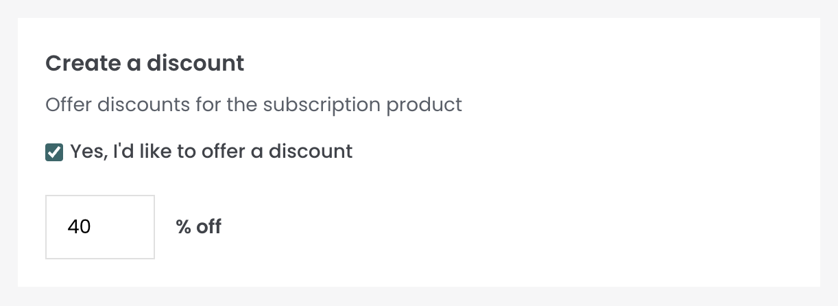 Easy Subscription Create a discount