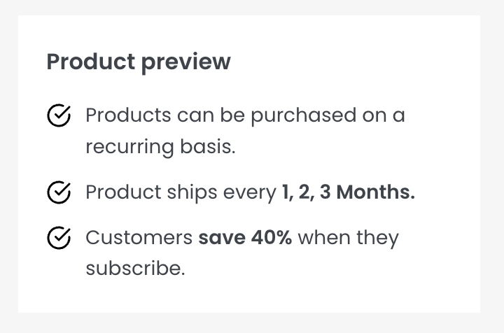 Easy Subscription Product Preview