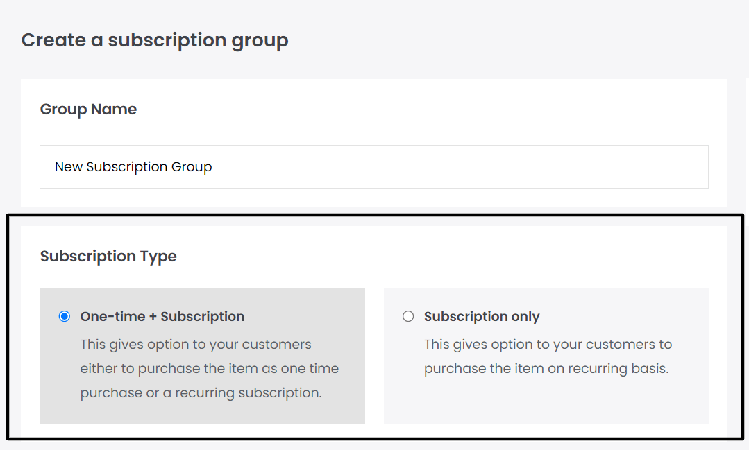 Subscription type