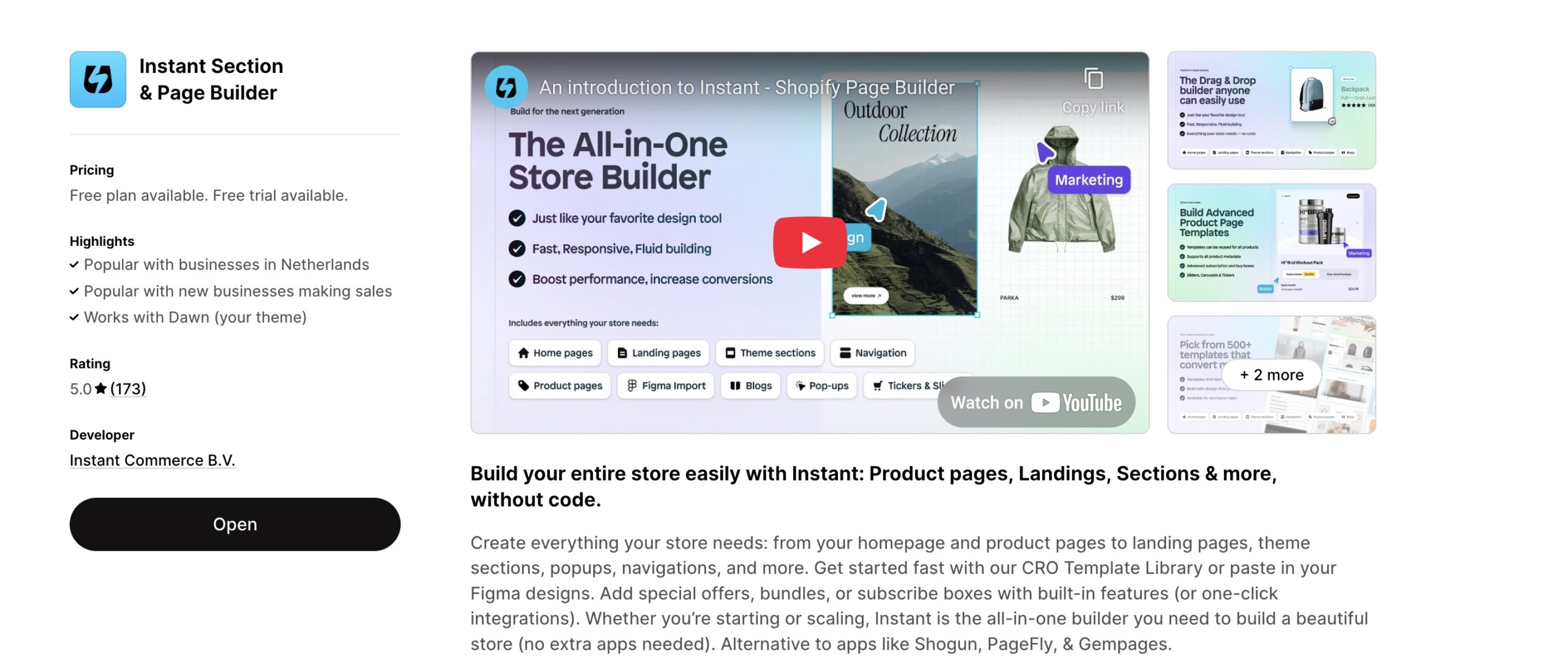 page builder app