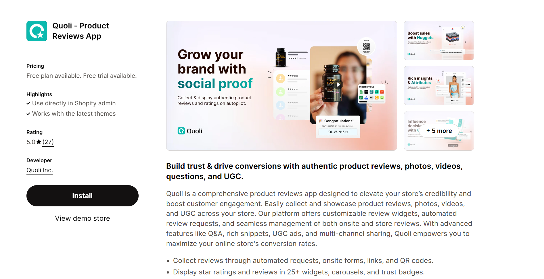 Quoli Product Reviews App