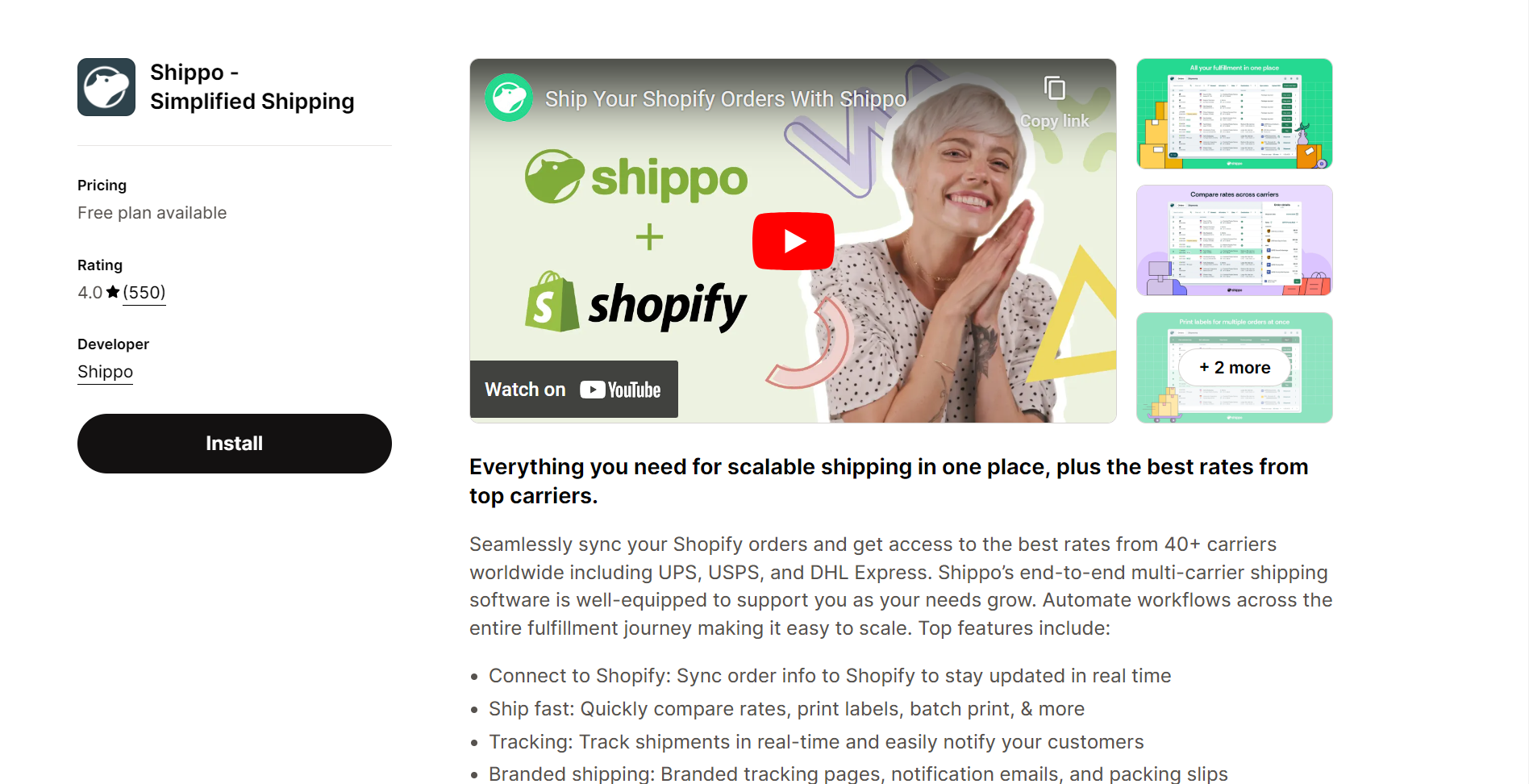 Shippo ‑ Simplified Shipping