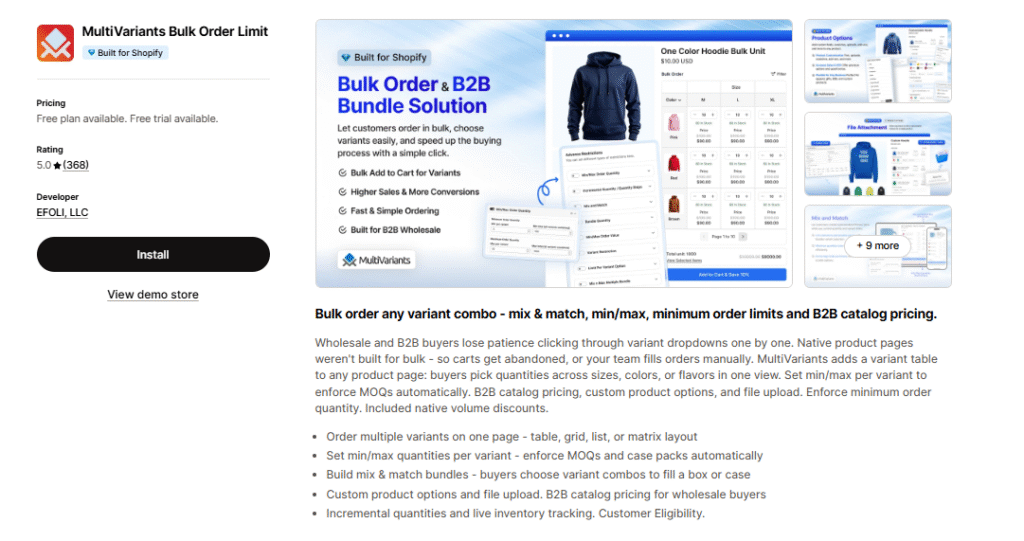 MultiVariants - Bulk Order Limit