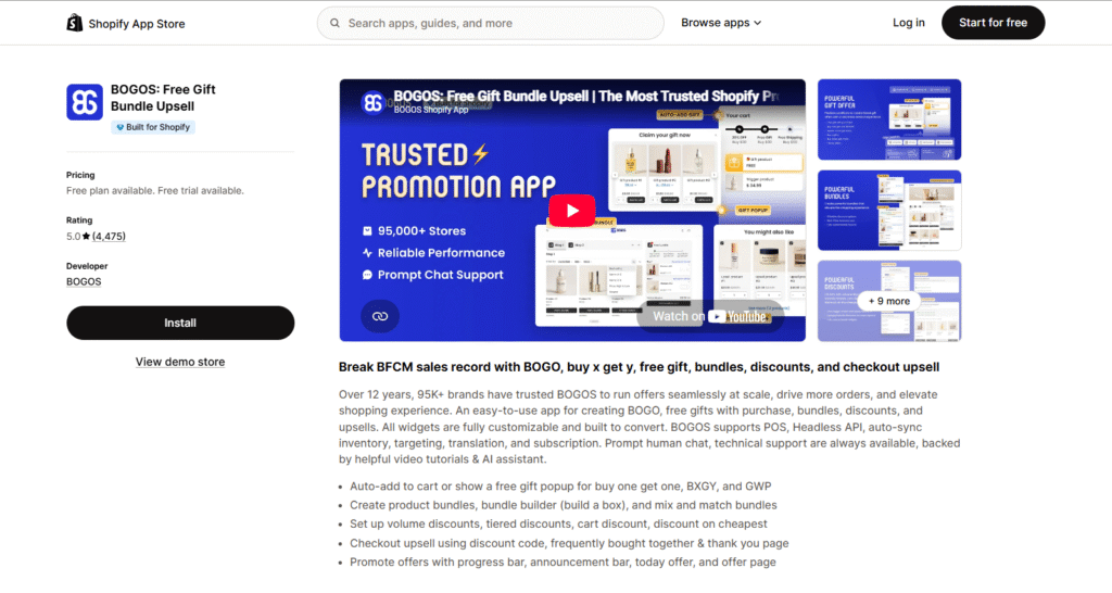 Bogos: Free Gift & Tiered Upsell: Best for Gift-With-Purchase Offers