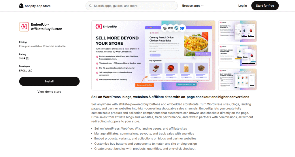 Embedup: Best for Shoppable Gift Guides and Landing Pages