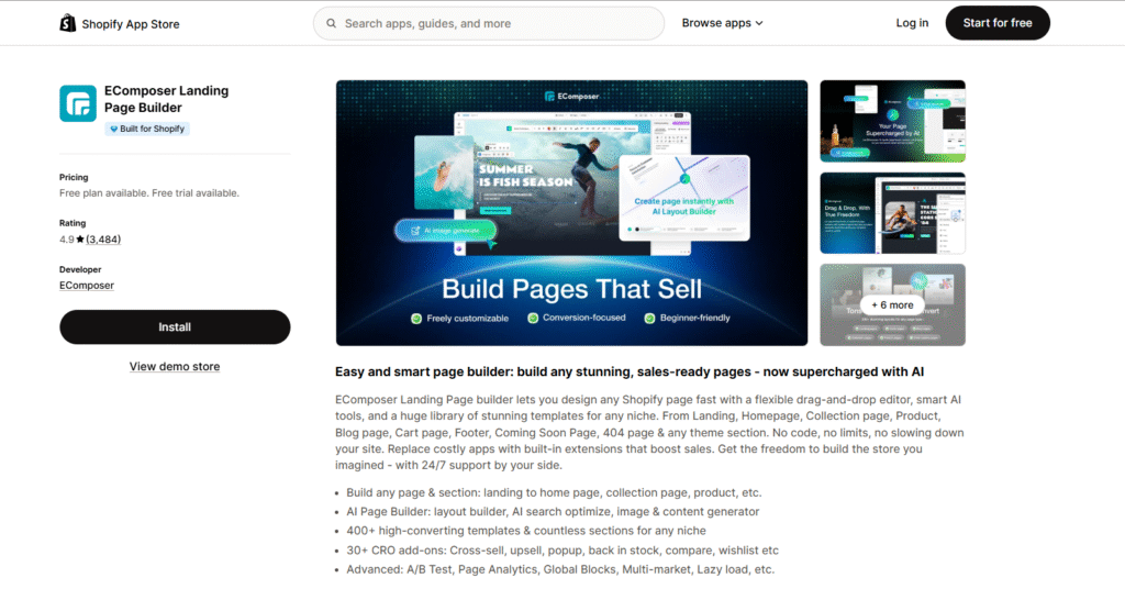 Ecomposer Page Builder: Best for Building BFCM Pages Fast