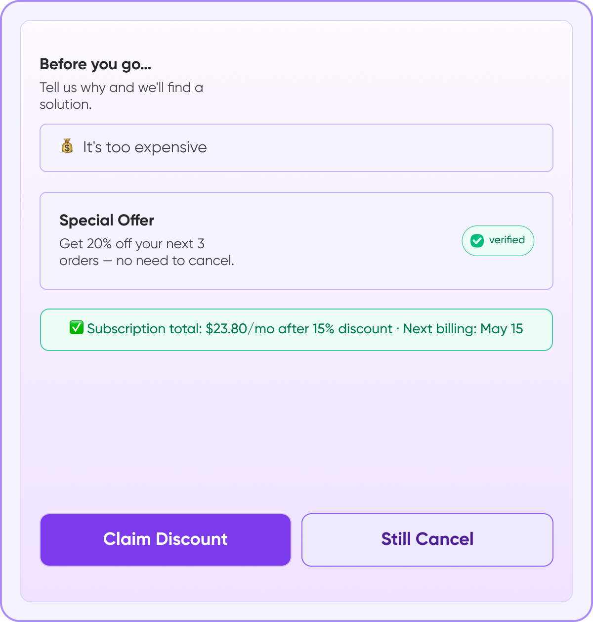 Retention dashboard