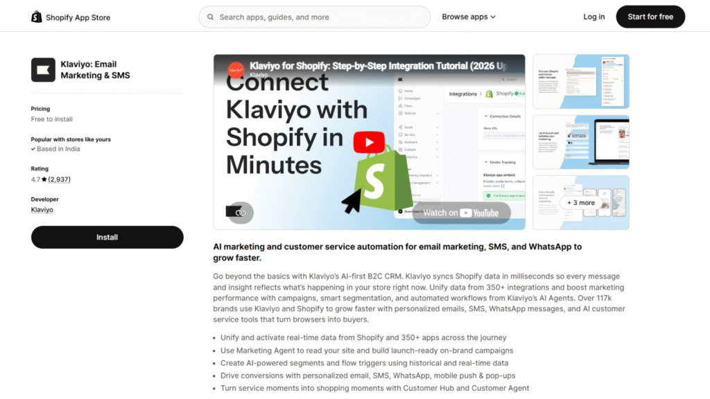 Klaviyo (Best for Email & SMS Repeat Purchases)
