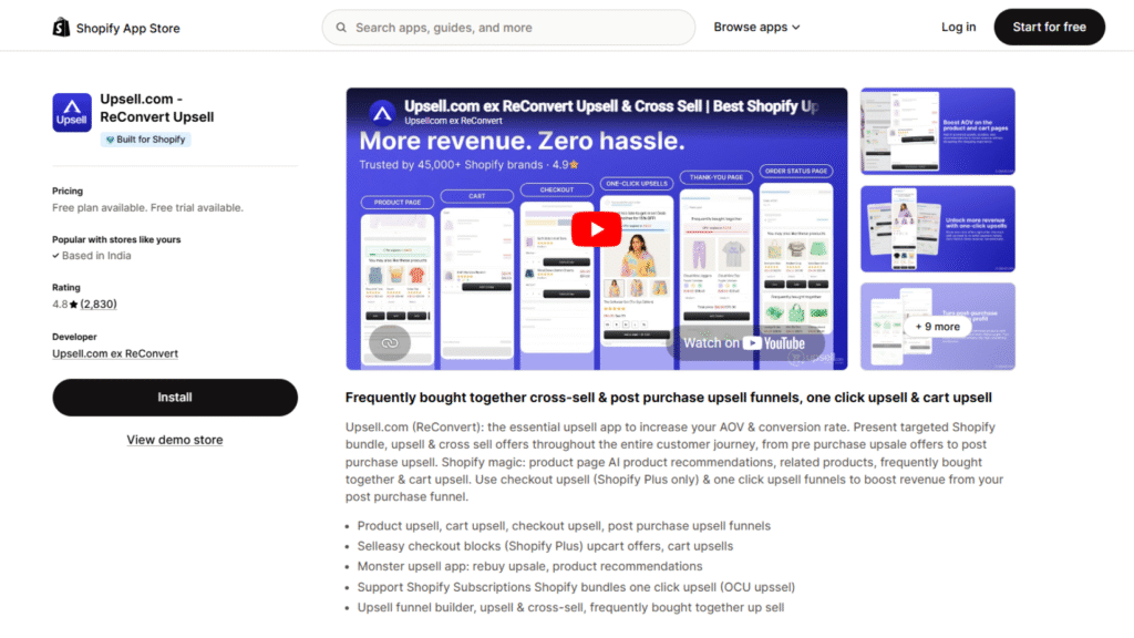 Upsell.com ‑ ReConvert Upsell (Best for Thank-You Page Upsells)