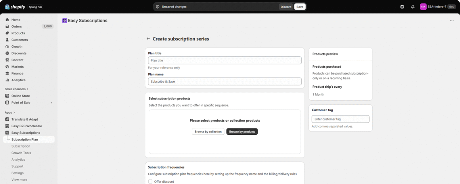 Dunning management Shopify