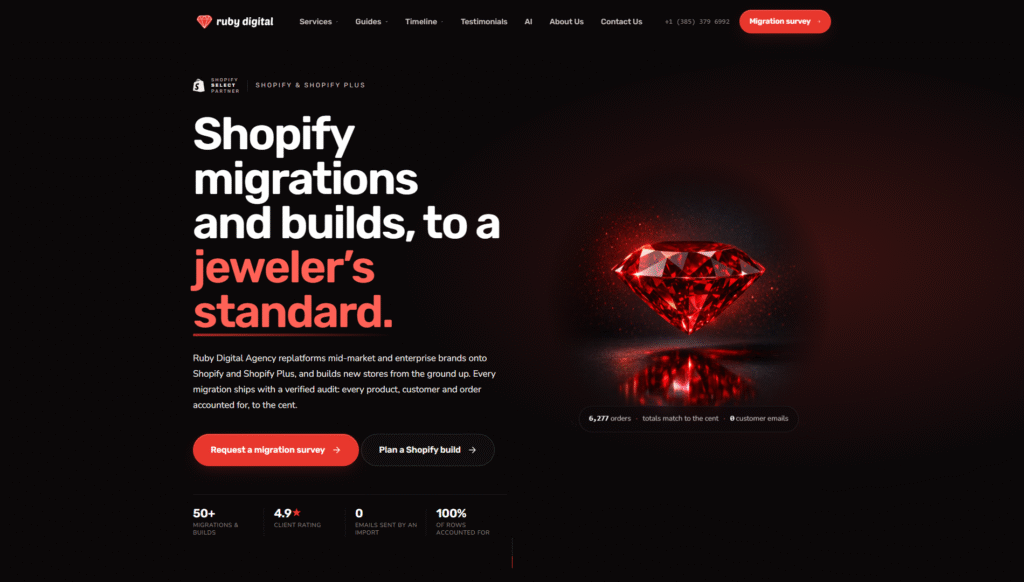 Ruby Digital Agency: Best for Focused Shopify Migrations